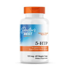 5 HTP 100 мг, Doctors Best 5 HTP 5 Hydroxy L Tryptophan, 60 веганських капсул