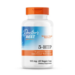 5 HTP 100 мг, Doctors Best 5 HTP 5 Hydroxy L Tryptophan, 60 веганських капсул