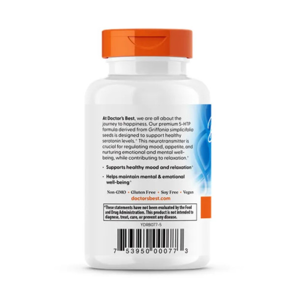 5-HTP, 5-гідрокси L-триптофан, Doctor's Best, 100 мг, 60 веганських капсул