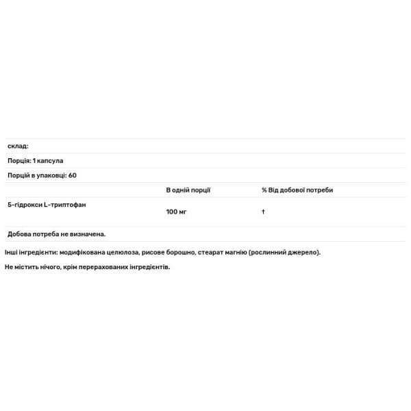 5-HTP, 5-гідрокси L-триптофан, Doctor's Best, 100 мг, 60 веганських капсул