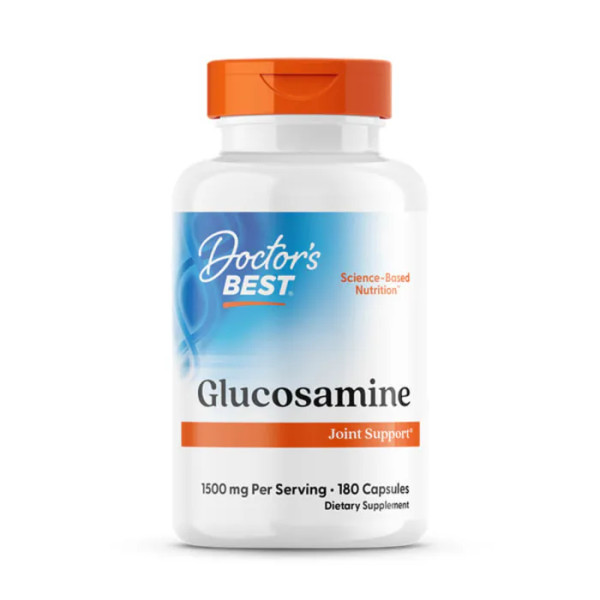 Глюкозамін сульфат, Glucosamine Sulfate, Doctor's Best, 750 мг, 180 капсул.