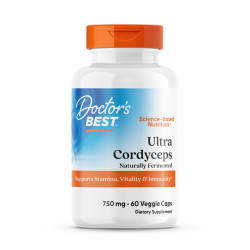 Кордицепс ультра, Doctor's Best Ultra Cordyceps, 750 мг, 60 веганських капсул