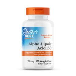 Альфа-ліпоева кислота 150 мг, Doctor's Best Alpha Lipoic Acid, 120 веганських капсул