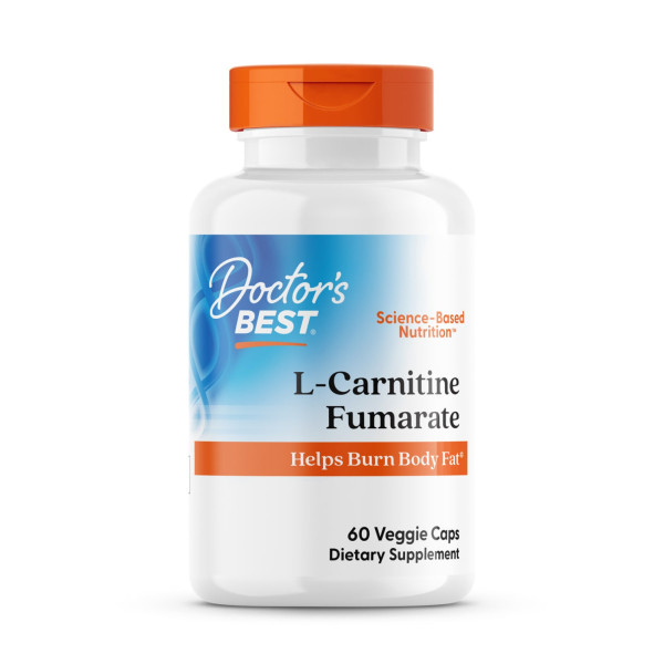 Л-карнітин фумарат, L-Carnitine Fumarate with Biosint Carnitine, Doctor's Best, 500 мг, 60 веганських капсул