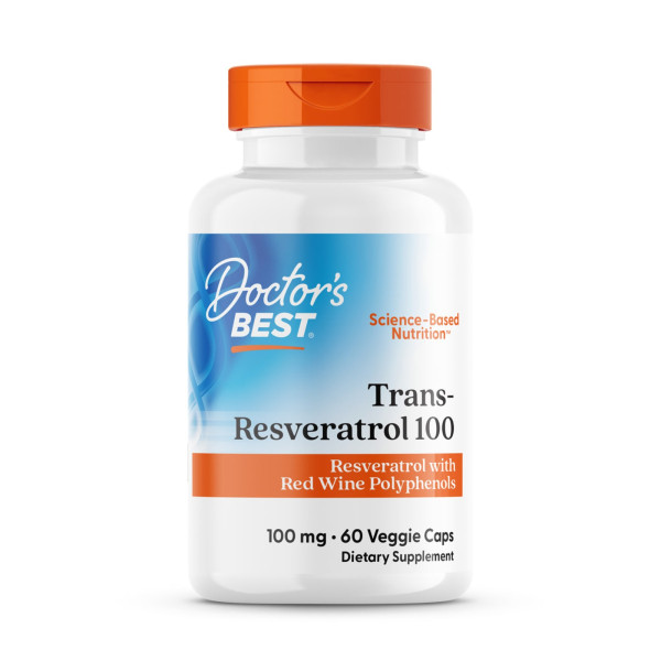 Ресвератрол, Resveratrol, Doctor's Best, 100 мг, 60 капсул