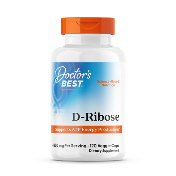 Д рибоза, D-Ribose with BioEnergy Ribose, Doctor's Best, з BioEnergy Ribose, 850 мг, 120 веганських капсул (170 мг у капсулі)