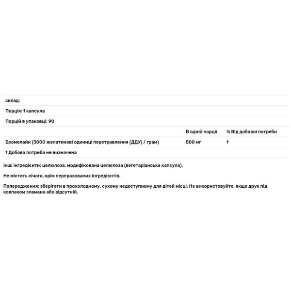 Бромелайн, High Potency Bromelain, Doctor's Best, високоефективний, 500 мг, 90 веганських капсул