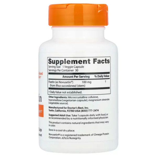 Вітаміни для мозку, Fisetin, Doctor's Best, 100 мг, 30 вегетеріанських капсул