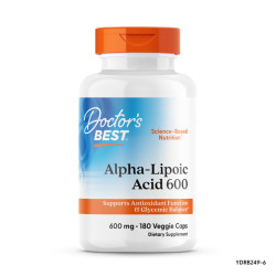 Альфа-ліпоева кислота 600 мг, Doctor's Best Alpha-Lipoic Acid, 180 веганських капсул
