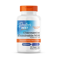 Глюкозамин, Хондроитин, МСМ + гиалуроновая кислота, Doctor's Best Glucosamine Chondroitin MSM, 150 капсул
