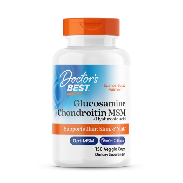 Глюкозамін, xондроітін, МСМ + гіалуронова кислота, Glucosamine Chondroitin MSM, Doctor's Best, 150 капсул