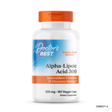 Альфа-ліпоева кислота 300 мг, Doctor's Best Alpha-Lipoic Acid, 180 веганських капсул