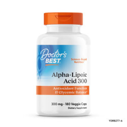 Альфа-ліпоева кислота 300 мг, Doctor's Best Alpha-Lipoic Acid, 180 веганських капсул