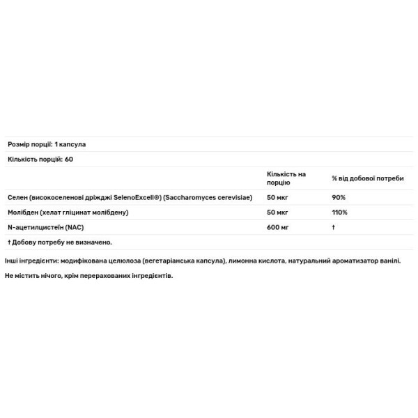 Ацетилцистеїн, NAC Detox Regulators, Doctor's Best, 60 капсул