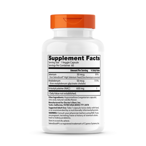 Ацетилцистеїн, NAC Detox Regulators, Doctor's Best, 60 капсул