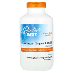 Коллаген 1 та 3 типу з вітаміном С, Doctor's Best Collagen Types 1 and 3 & Vitamin C, 540 таблеток