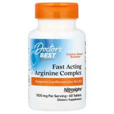 Аргинин комплекс 1500 мг, Fast Acting Arginine Complex Doctor's Best, 60 таблеток (750 мг в таблетке)