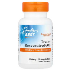 Ресвератрол 600 мг, Doctor's Best Trans-Resveratrol, 60 капсул