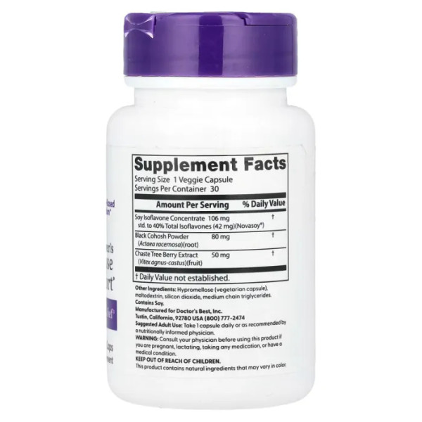 Підтримка при менопаузі, Women's Menopause Support®, Doctor's Best, суміш трав, 30 веганських капсул