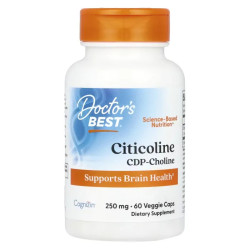 Цитиколин 250 мг, Doctor's Best Citicoline, 60 растительных капсул