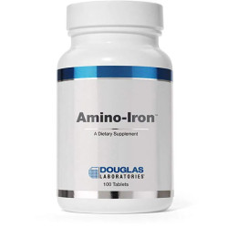 Аміно-залізо, Douglas Laboratories Amino-Iron, високий вміст засвоюваного заліза та амінокислот, 100 таблеток