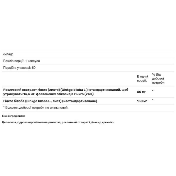 Гінкго білоба, Ginkgo Biloba Max-V, Douglas Laboratories, 60 капсул