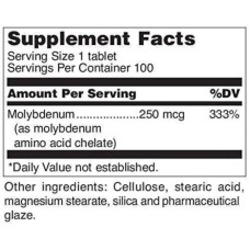 Молібден 250 мкг, Douglas Laboratories Molybdenum, для детоксикації, 100 таблеток