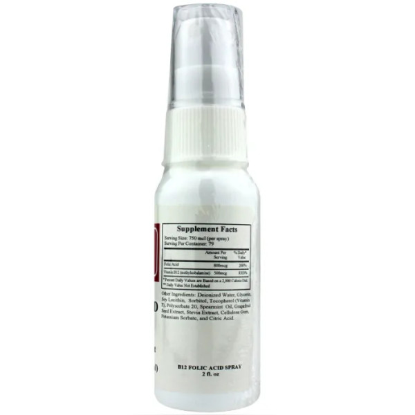 Вітамін В-12 і фолієва кислота, B12 Folic Acid, Ecological Formulas, 500 мкг \/ 800 мкг, 59,1 мл