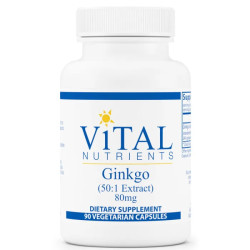 Гінкго 80 мг, Vital Nutrients Ginkgo, 90 вегетаріанських капсул