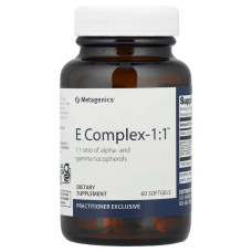 Вітамін E комплекс, Metagenics E Complex-1:1, антиоксидантна суміш токоферолів, 60 гелевих капсул