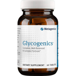 Вітаміни групи B, Metagenics Glycogenics, збалансована формула для енергії та реакції на стрес із вітамінами B6 та B12, 60 таблеток