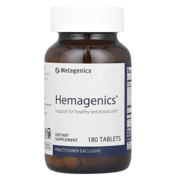 Підтримка рівня еритроцитів у крові, Hemagenics, Metagenics, не викликає запорів, із залізом, вітамінами B12, B6 та фолієвою кислотою, 180 вегетаріанських таблеток