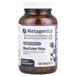 Расслабление мышц, Metagenics MyoCalm Plus, с пассифлорой, корнем валерианы, магнием и кальцием, 180 таблеток
