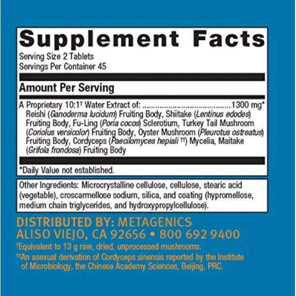 Лікувальні гриби, мукотакі, Mycotaki, Metagenics, 90 таблеток