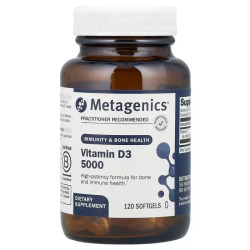 Витамин D3 125 мкг 5000 МЕ, Metagenics Vitamin D3, 120 мягких капсул
