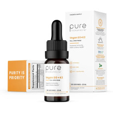 Вітамін D3+K2 ліпосомальний, рідкий, для веганів, Pure Therapro RX Vegan D3+K2, 20 мл