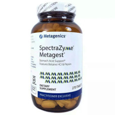 Травні ферменти, Metagenics SpectraZyme Metagest, з бетаїном HCl та пепсином, протеолітичні, 270 таблеток