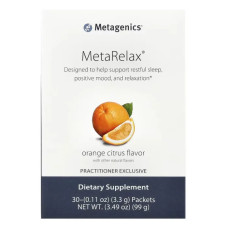 Магний, порошок, вкус апельсина, Metagenics MetaRelax, 30 пакетов (99 г)