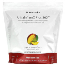 Здоров'я травного тракту, Metagenics UltraInflamX Plus 360 Medical Food, смак тропічне манго, порошок, 1290 г