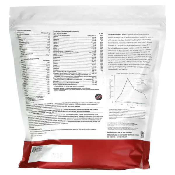 Здоров'я шлунково-кишкового тракту, UltraInflamX Plus 360°, Metagenics, Medical Food, тропічне манго, порошок, 1290 г