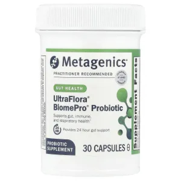 Пробіотики, UltraFlora® BiomePro® Probiotics, Metagenics, підтримка кишечника, імунітету та дихальних шляхів, 105 млрд КУО, 30 капсул