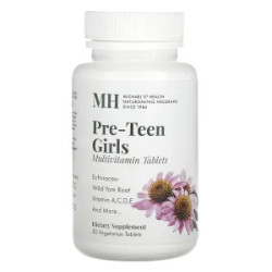 Мультивитамины для девочек подростков, Girls Daily Multi Vitamin Michael's Naturopathic, для ежедневного приема, 30 вегетарианских таблеток
