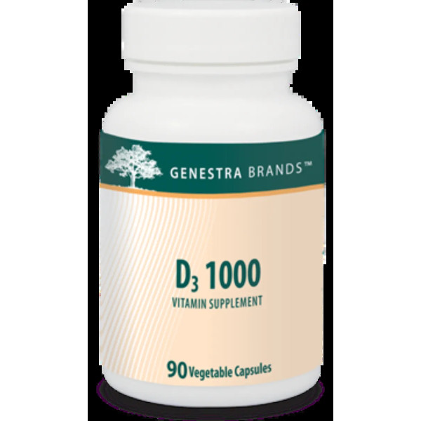 Вітамін D3, Vitamin D3, Genestra Brands, 1000 МО, 90 вегетаріанських капсул