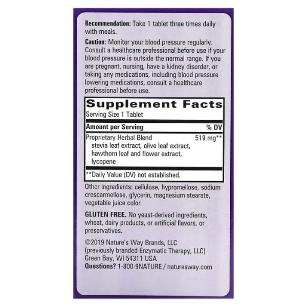 Поддержка кровяного давления, bp Manager, Nature's Way, 90 таблеток