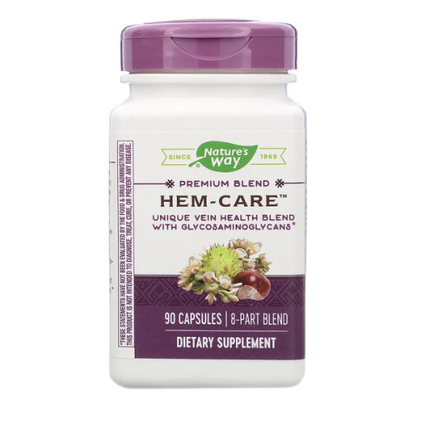 Здоров'я вен, Hem-Care, Nature's Way, 90 капсул