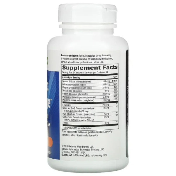 Поддержка метаболизма и щитовидной железы, Metabolic Advantage, Nature's Way, с зеленым кофе и зеленым чаем, 180 капсул