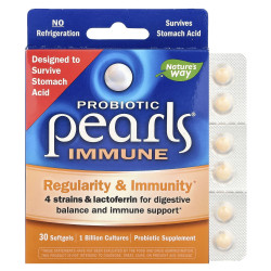Пробиотики, Nature's Way Probiotic Pearls® Immune, для регулярности стула и иммунитета, 30 гелевых капсул