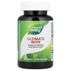 Залізо, Ultimate Iron, Nature's Way, 90 капсул для підтримання рівня червоних кров'яних тілець