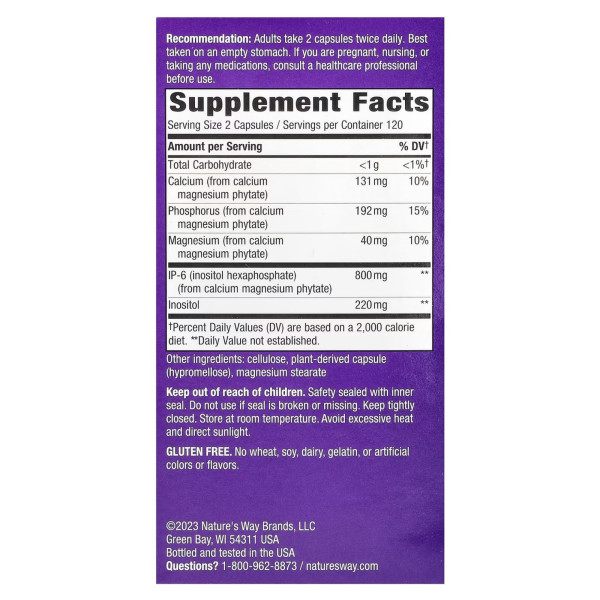 Фітинова кислота (ІР-6 інозитол), Cell Forte, IP-6 & Inositol, Nature's Way, 240 веганських капсул