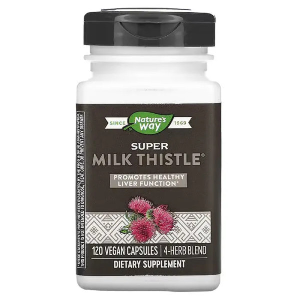 Поддержка печени, Super Milk Thistle, Nature's Way, 120 веганских капсул